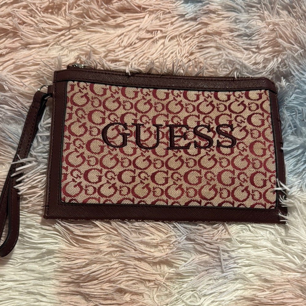 Guess Logo Wristlet Clutch